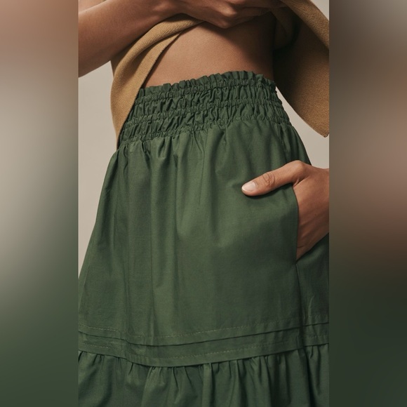 Anthropologie The Somerset Poplin Tiered Maxi Skirt, Size SP - Picture 4 of 11